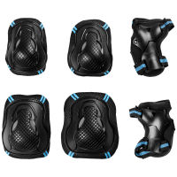 6Pcs Skateboard Ice Roller Skating Protective Gear Elbow Pads Wrist Guard Cycling Riding Knee Protector for Kids Men Women Sport