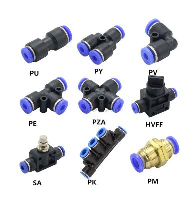 1PCS Pneumatic Fittings PY/PU/PV/PE/HVFF/SA Air Hose Quick Couplings 4mm to 12mm Water Pipe Connector Pneumatic Parts Push in Pipe Fittings Accessorie