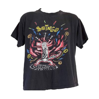 Oingo Boingo Kaos เป็นรูปสี่เหลี่ยมผืนผ้า Wanita Atasan T12 Lengan Pendek