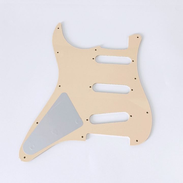 dark-cream-color-3-ply-11-holes-sss-guitar-pickguard-anti-scratch-plate-for-st-fd-electric