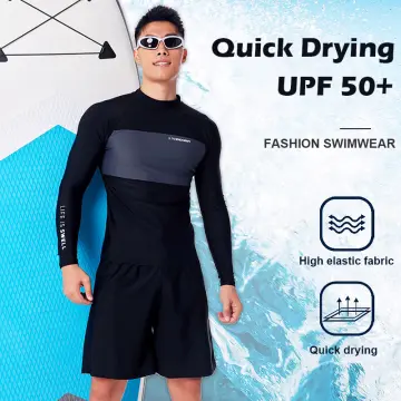 SAILBEE men's rash Mens Long Sleeved Swimwear Floatsuit Tops UV Swimming  Rash Guard Surfing Sail drop shipping