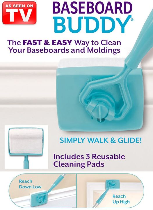 Baseboard Buddy Simply Glide Dust Extendable Microfiber Clean Wash