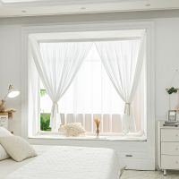 [COD] window screen self-adhesive free punching simple installation light-transmitting and opaque bedroom bay white gauze curtain