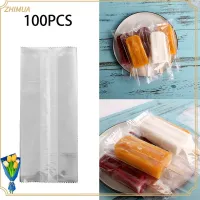 ZHIMUA 100PCS/lot โปร่งใส แช่แข็ง โผล่ ถุงไอศกรีม ตู้เย็น ที่เก็บไอติม ตู้เย็น