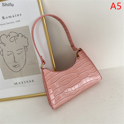 ShiFu กระเป๋าช้อปปิ้งแฟชั่นที่สวยงามย้อนยุคลำลองผู้หญิง Totes กระเป๋าสะพายไหล่หนังของผู้หญิงสีทึบโซ่คล้องกระเป๋าถือ