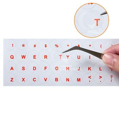 Round Keyboard Sticker Red Black Color Sticker Transparent Keyboard Cover Korea/Russian/Arabic Sticker Keyboard Accessories