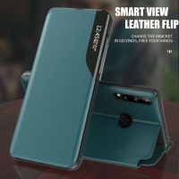 ◙☸✒ Smart View Flip Case For Huawei P40 Lite E P30 P20 Mate 40 30 20 Pro Y9 Y5 Prime 2019 Y7P Y6P Y5P Psmart Z 2020 2021 Stand Cover