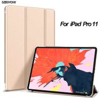 สำหรับ Ipad Pro 11-In 2018ฝาครอบตั้งได้แบบสามพับหนัง PU เคสอัลตราสลิมใหม่ล่าสุด11อันสำหรับ Ipad Pro แม่เหล็กอัจฉริยะออโต้/โหมดสลีป