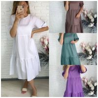 [COD] 2021 cross-border European and new womens wish hot style splicing retro printing popular big swing dress