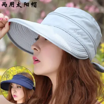 Sun Hats for Womens Wide Brim Visor UV Protection Dual Purpose Hat