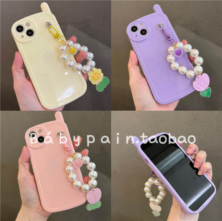 เปลือกโทรศัพท์มือถือสำหรับ-iphonexs-จี้ดอกไม้มุกสำหรับ-iphone13-โทรศัพท์มือถือที่ทันสมัยง่ายสีเปลือกป้องกันสำหรับ-iphone12promax-จี้โทรศัพท์มือถือเปลือกทิวลิปสำหรับ-iphone11