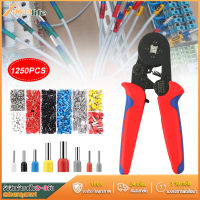 ชุดคีมปอกสายไฟ พร้อมหางปลาแฉกจั้มสายไฟ คละสี คละขนาด แบบบรรจุกล่อง CORD END Crimper + 1250 Terminals kit