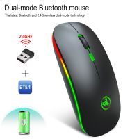 Wireless Silent Mouse 2.4GHz Wireless Optical Mouse USB Rechargeable RGB Cordless Mice for PC Laptop gameur  ryzen Basic Mice