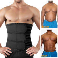 Men Neoprene Sauna Workout Waist Trainer Trimmer Belt for Weight Loss Sweat Belly Belt with Double Straps Faja Shapewear