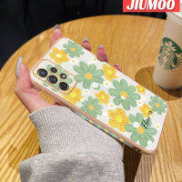 JIUMOO เคสปลอกสำหรับ Samsung Galaxy A72 4G A72 5G เคสแฟชั่นลายดอกไม้สวยงามใหม่พื้นผิวขอบสี่เหลี่ยมเคสนิ่มซิลิกาเจลกันกระแทกเคสมือถือรวมทุกอย่างด้วยเลนส์กล้องถ่ายรูป