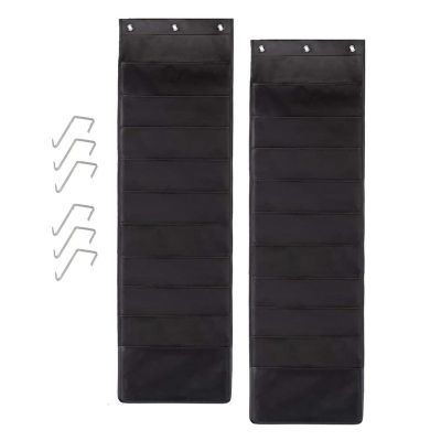 2 Pack -Heavy Duty 10 Pocket Storage Charts -3 over Door Hangers Included - Hanging Wall File Organizer for File Folders