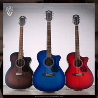 Guild OM-240CE "Burst Series" กีตาร์โปร่งไฟฟ้า Top Solid สี: Antique Charcoal, Dark Blue, Oxblood Burst พร้อมกระเป๋า