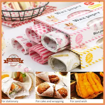 200pcs Sandwich Wrap Parchment Paper Food Wrapping Grease Resistant  Checkered Basket Liners Newspaper Print Non-stick