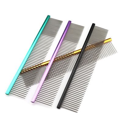 Light Aluminum Pet Comb 6 Colors Optional Professional Dog Grooming Comb Puppy Cleaning Hair Trimmer Brush Pet Accessories Adhesives Tape