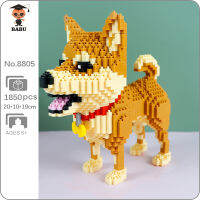 Babi 8805สัตว์โลก Shiba Inu สุนัขกระดูกระฆังสร้อยคอสัตว์เลี้ยงตุ๊กตา DIY มินิเพชรอิฐบล็อกอาคารของเล่นสำหรับเด็กไม่มีกล่อง