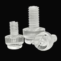 10pcs M3 M4 M5 M6 M8 Acrylic Clear Transparent Plastic Knurl Slotted Head Adjust Thumbscrew Hand Tighten Thumb Bolt Screw DIY