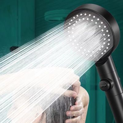 6 Modes Shower Head Adjustable High Pressure Water Saving Shower One-key Stop Water Massage Shower Head for Bathroom Accessories  by Hs2023