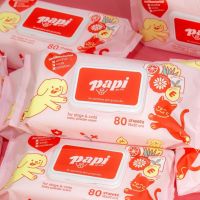 Papi pet wipes ทิชชู่เปียกสัตว์เลี้ยง ซื้อ 5 แถม 1