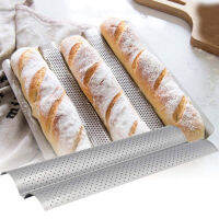 แผ่นขนมปังฝรั่งเศสถาดอบ Baguette สแตนเลสสำหรับบ้าน