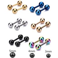 【LZ】﹍✵☃  Brinco pequeno de aço cirúrgico 2 peças conjunto de parafusos piercing de hélix cartilagem joia tragus