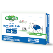 Thùng 48 Hộp NutiMilk 100% Sữa New Zealand Bò ăn cỏ tự nhiên Ít đường