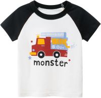 YHEGHT Boys Small Short Toddler Kids Baby Girls Cars Print Short Sleeve Crewneck T Shirts Tops Tee Clothes for Children