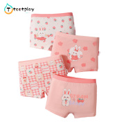 Tootplay 4 chiếc quần lót thoáng khí in hình phim hoạt hình cotton đồ lót