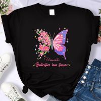 2023 Women T-shirts Oversized Tops Harajuku Butterfly Graphic Tee Female Short Sleeve Tshirt Womens Clothes Woman Shirts S-7XL