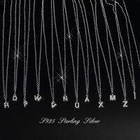 Shop 《 DTOU Fashion 》A-Z เล็กสีเงิน26ตัวอักษร Surat Nama Loket Kalung dengan Zirkon Berkit Penuh untuk Girls Terbaik S-N364