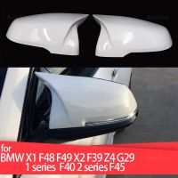 กระจกข้างปีกกระจกมองหลังสีขาวคาร์บอนไฟเบอร์เหมาะสำหรับ BMW F44 F40 G29 X1 F48 F49 X2 F39โตโยต้าซูปรา2019-2023