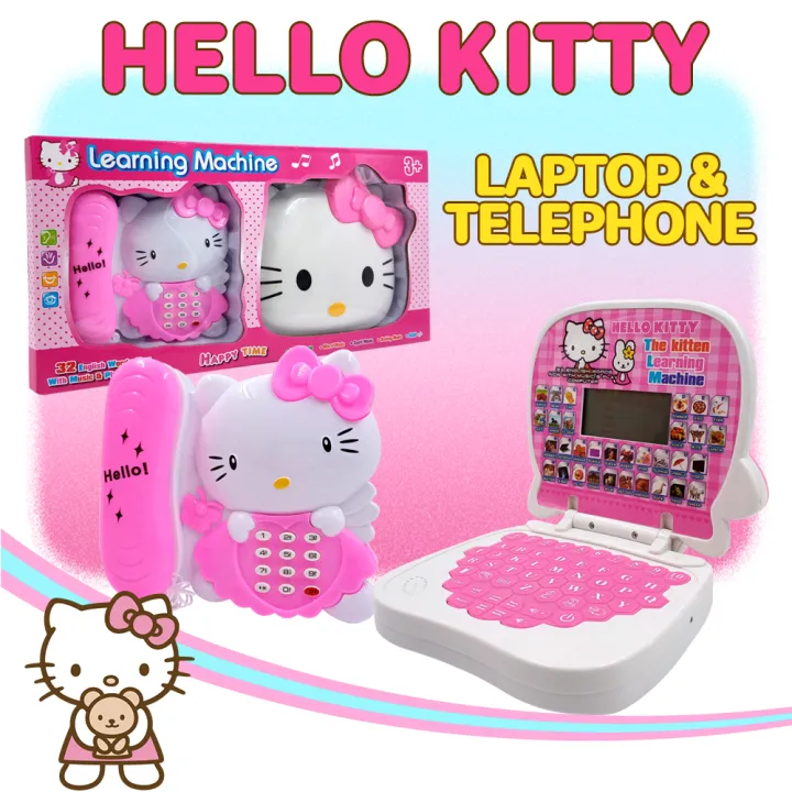 Hello-Kitty 2in1 High Quality Laptop & Telephone Educational Learning Toy  for Kids | Lazada PH