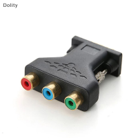 Dolity VGA RCA ADAPTER 3RCA Video FEMALE TO HD 15 PIN VGA Converter Component ADAPTER