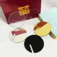 Gold Silver Mirror Frosted Acrylic Circle Cocktail Charm Drink Tag Blank Marker Charm Wedding Birthday Party Place Card