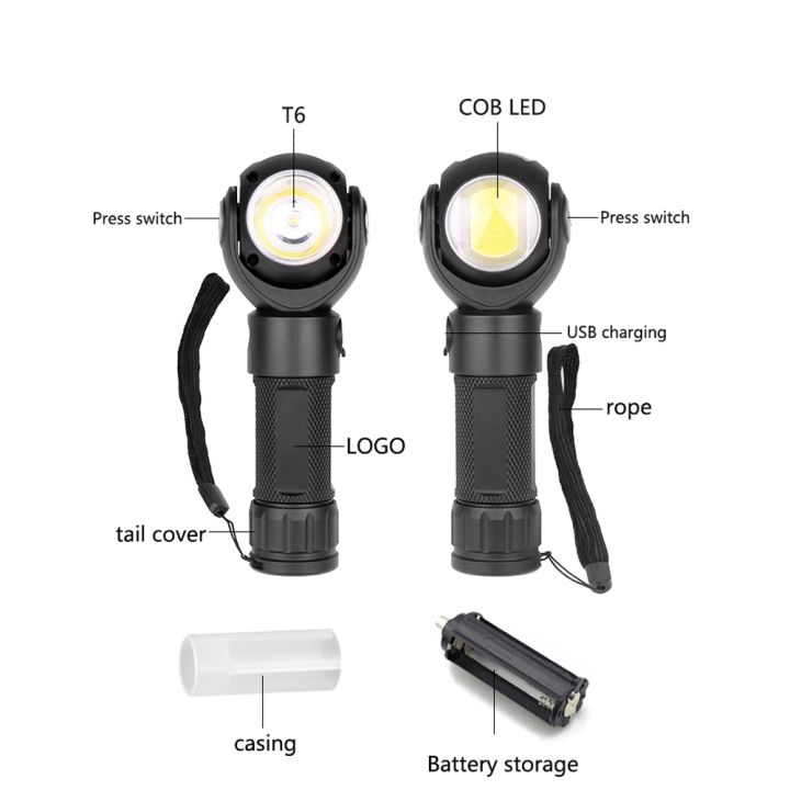 พร้อมสต็อกในประเทศไทย-usb-led-ซังไฟฉาย-t6-ไฟฉาย-8000lm-แม่เหล็กสองด้าน-360-องศาหมุนโคมไฟมินิแสงกันน้ำ