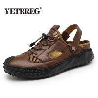 New Casual Men Soft Sandals Comfortable Men Summer Leather Mens slippers Men Roman Summer Outdoor Beach Sandals Big Size 38-46