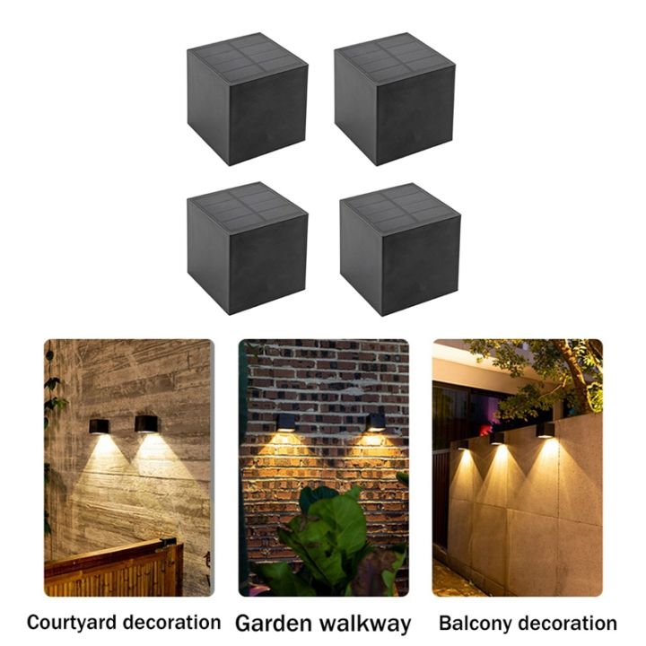 4-pcs-solar-light-outdoor-garden-square-wall-lamp-sunlight-sensor-waterproof-courtyard-yard-balcony-fence-decoration-lamp