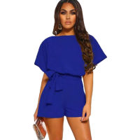 Women Jumpsuit Summer Rompers Short Sleeve Strappy Onesies Casual Short Jumpsuit