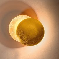 Indoor Living Room Moon Concept Solar Eclipse Wall Lamp Nordic Bedroom Bedside Aisle Stairs Vintage Sconces Fixture Lighting