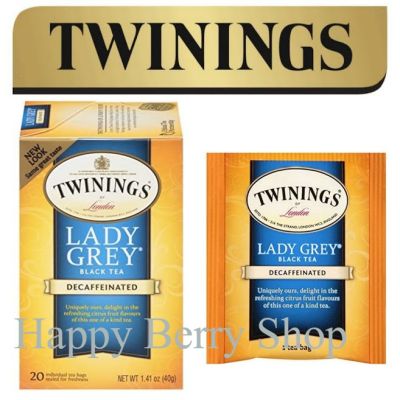 ⭐ Twinings ⭐Lady Grey Black Tea Decaf 20 tea bags 🍵 ชาทไวนิงส์ เลดี้เกรย์ ชาดำไม่มีคาเฟอีน แบบกล่อง 20 ซอง ชาอังกฤษ นำเข้าจากต่างประเทศ พร้อมส่ง