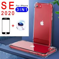 【16- digits】สำหรับ iPhone Se 2020เคส TPU ใส IphoneSE SE2 7 8เคส Se2020พร้อมตัวป้องกันหน้าจอด้านหน้าเลนส์กล้อง3in1โทรศัพท์