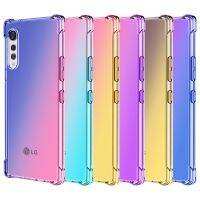 [HF16] LG กำมะหยี่หรูหรากันกระแทกซิลิโคน Gradient Soft TPU กรณี Ultra Thin Slim สำหรับ LG กำมะหยี่5G K31 K50 Q60 K51S V60