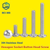 Round Head Screws Mushroom Hexagon Socket Button Head Screw Truss head Hex Socket screw Hexagon Socket Screws 304 Stainless Stee Nails Screws  Fastene