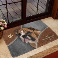 Rottweiler Doormat Decor Print Animal Dog Floor Door Mat Non-Slip 3D Soft Flannel Custom Carpet for Hallway Bedroom