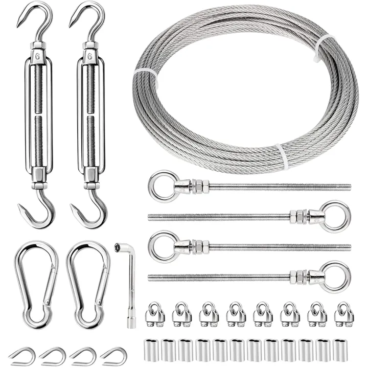 Sun Shade Sail Hardware Kit for Triangle Sail Turnbuckle Tension Wire
