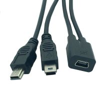 【CW】 Mini USB 1 to 2 Y Splitter CableUSB 2.0 Mini 5 Pin Female to Double 2 Male Converter High Speed Charging Cable Cord